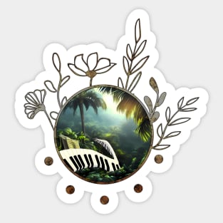 Piano in the jungle Sticker